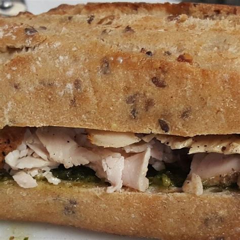 Roast Turkey Sandwich W House Mesquite Smoked Nreast Toasted Walnut Pesto Cranberry Whipped