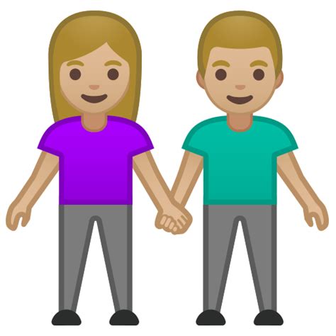 Mann und Frau halten Hände mittelhelle Hautfarbe Emoji