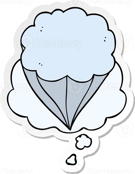 Cartoon Cloud Symbol And Thought Bubble As A Printed Sticker 44924133 Png