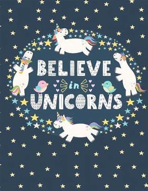 Believe In Unicorns Night Stars Composition Notebook College Ruled Composition