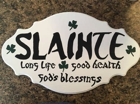 Irish Slainte Sign Hand Painted Wooden Home Etsy Irish Decor