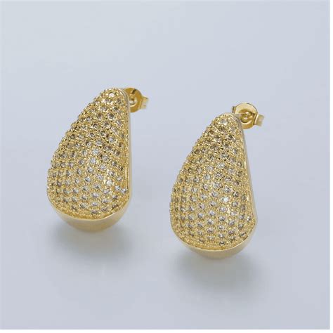 14K GFB CZ Teardrop Earrings Oceans Allure