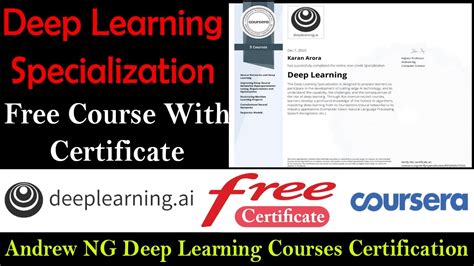 Deep Learning Specialization Certification Courses By Andrew Ng