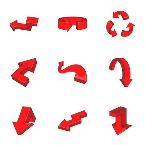 Premium Vector Arrow Icons Set Cartoon Style