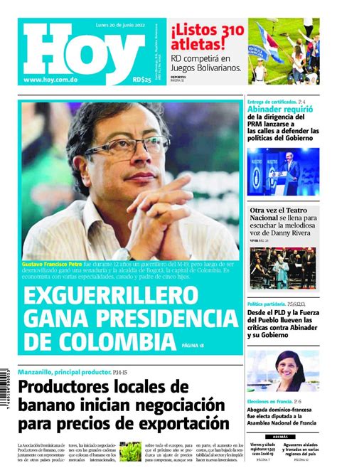 Edición impresa lunes 20 de junio de 2022