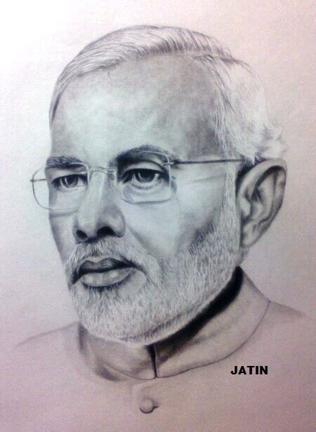 Pencil Sketch Of Narendra Modi Ji Desi Painters