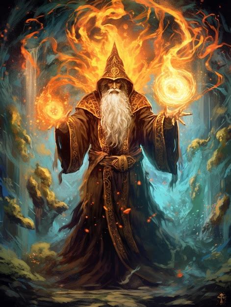 Premium Ai Image Magical Sorcerer Wizard Mage Character