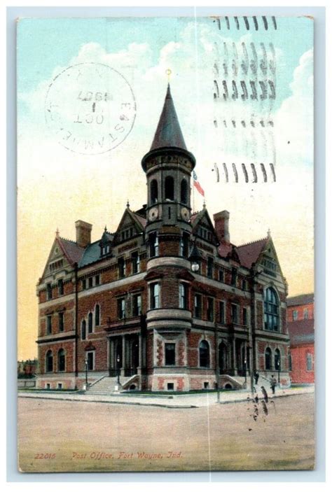 1907 Post Office Building Street View Fort Wayne Indiana IN Antique