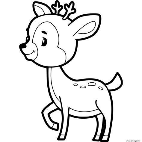 Coloriage Faon Biche Mignon Dessin Cerf Biche Faon Imprimer