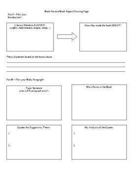 Book Report And Book Review Planning Graphic Organizer By Michelle Spera