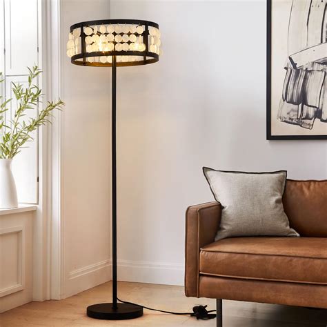 Diniluse Standing Floor Lamp With Natural Seashells Boho Floor Lamps