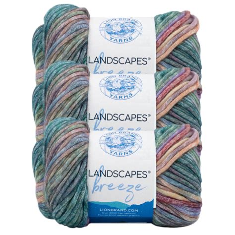 Lion Brand Yarn Landscapes Breeze Willow Medium Modal, Acrylic, Wool