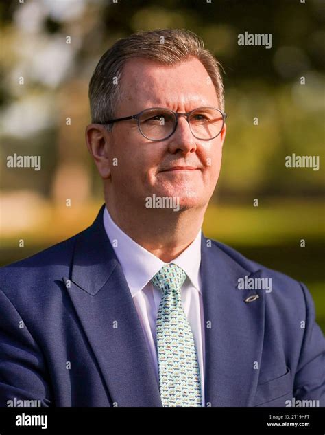 Leader Of The Dup Sir Jeffrey Donaldson Mp At Lisburn Castle Gardens