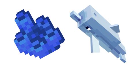 Minecraft Tube Coral And Dolphin Cursor Custom Cursor