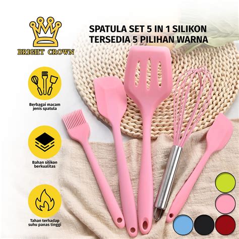 Jual BrightCrown Peralatan Masak Dapur Spatula Silikon Set Sutil