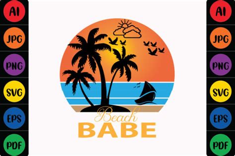 Beach Babe Graphic By Mina Akter · Creative Fabrica