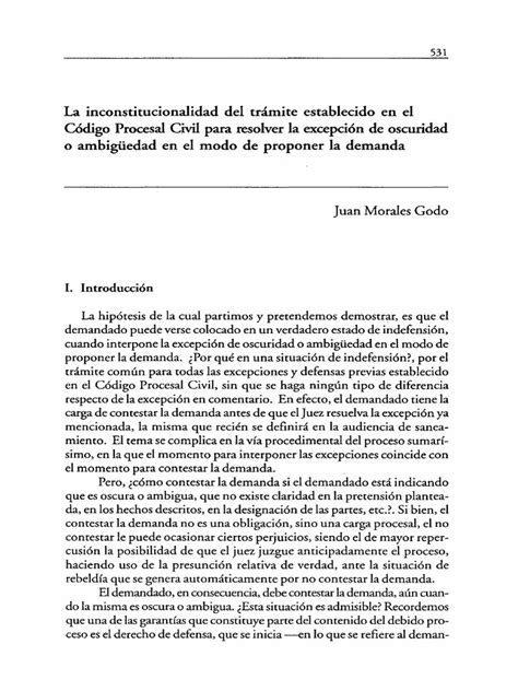 PDF La Inconstitucionalidad Del Tramite Establecido En El Codigo