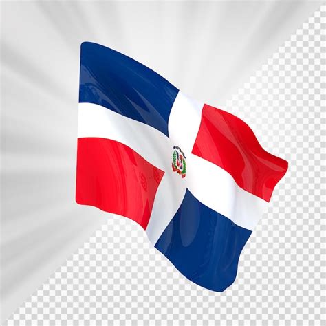 Representación 3d De La Bandera De República Dominicana Archivo Psd Premium