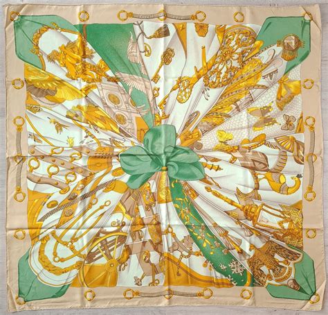 Rare Vintage Hermes Silk Scarf Soleil De Soie Carre Gem