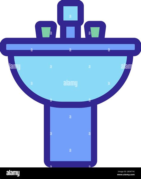 Sink Icon Vector Isolated Contour Symbol Illustration Stock Vector