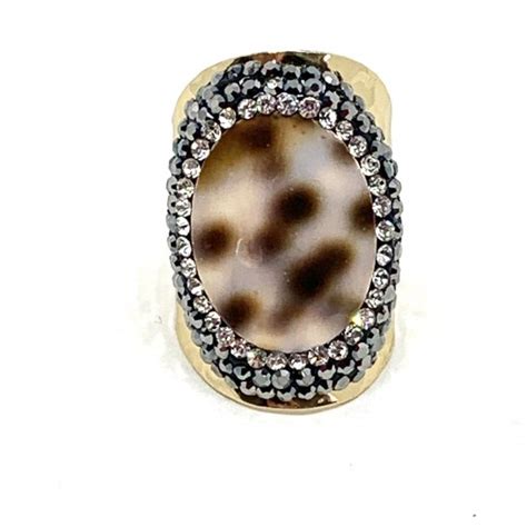 BAGUE STRASS DORÉE TIGER SHELL Hypnochic