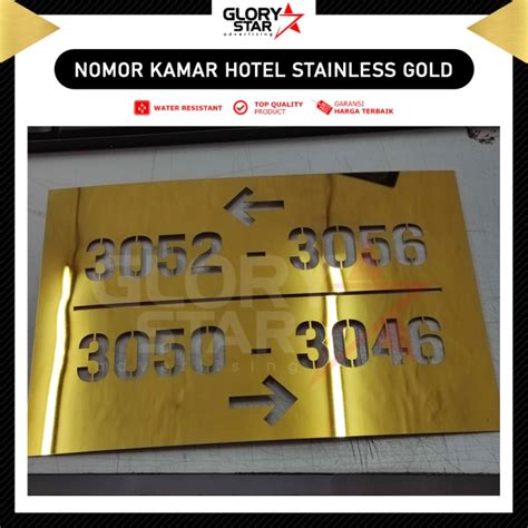 Jual Custom Nomor Kamar Hotel Room Number Sign Apartment Stainless