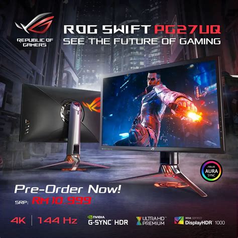 Asus Rog Swift Pg27uq Gaming Monitor Unveiled Priced At Rm 10 999