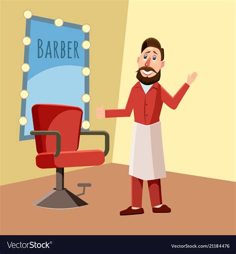 Barber in the barber shop cartoon style Royalty Free Vector