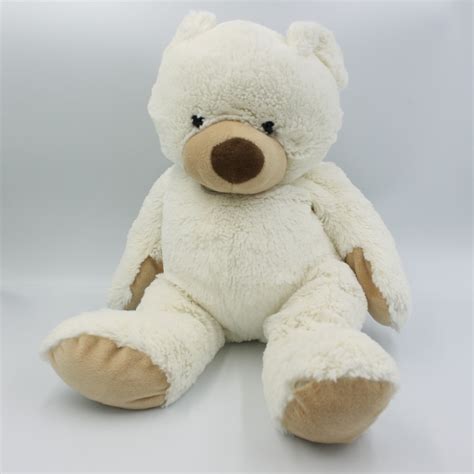 Grand Doudou Peluche Ours Blanc Beige Baby Nat