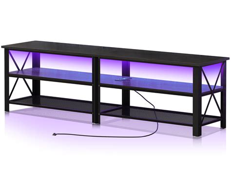 Amazon Clikuutory Modern Black Inch Metal Tv Stand With Led