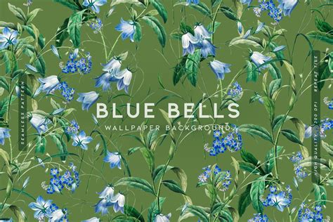 Blue Bells Wallpaper | Wallpaper Graphics ~ Creative Market