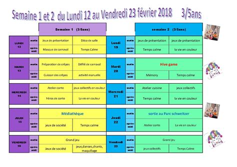 PROGRAMME ACCUEIL DE LOISIRS 3 17 ANS VACANCES D HIVER 2018 Centre