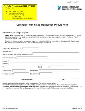 Fillable Online Visa Credit Or Debit Card Non Fraud Dispute Form Fax