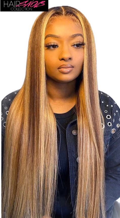 Lace Front 13x4 Honey Blonde Highlight Ombré Straight Wig Hair Snob