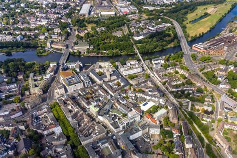 Mülheim an der Ruhr aus der Vogelperspektive Stadtzentrum im