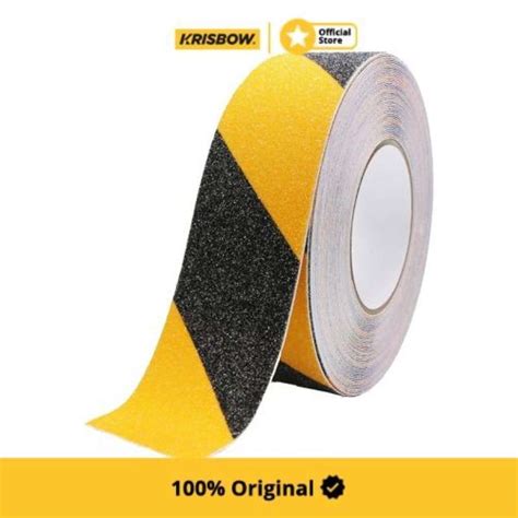 Promo Krisbow Isolasi Anti Slip 5 Cm X 20 Mtr Hitam Kuning Diskon 15