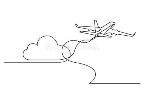 Continuous One Line Drawing Flying Eagle Vector Illustration Stock