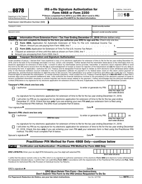 Irs Form 8878 Download Fillable Pdf Or Fill Online Irs E File Signature