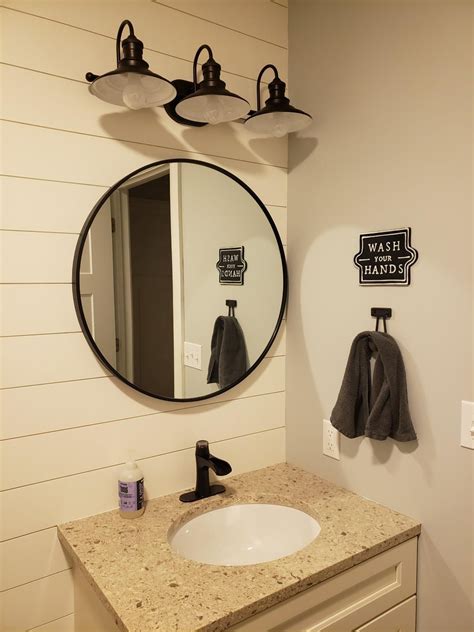 Round Bathroom Mirror Black - BATHMRO