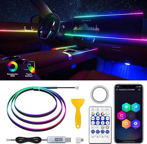 Dreamcolor Acrylic Interior Car Led Strip Light With Usb Type C Rgb