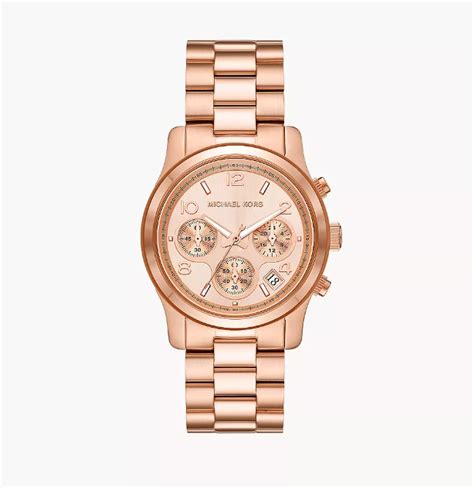 Michael Kors Runway Chronograph Rose Gold Tone Stainless Steel Watch