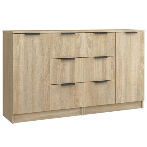 Sideboards 2 Pcs Sonoma Oak 60x30x70 Cm Engineered Wood