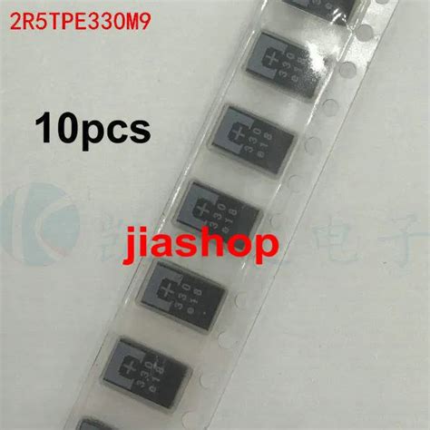 10pcs Lot SMD Tantalum Polymer Capacitors 2R5TPE330M9 2 5V 330UF POSCAP