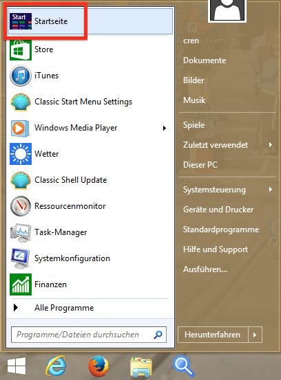 Anleitung Klassisches Startmenü in Windows 8 aktivieren Tutonaut