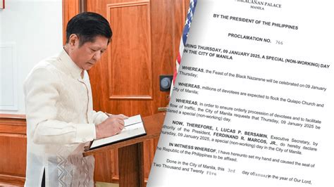 Marcos Declares Jan Special Non Working Day In Manila For Feast Of