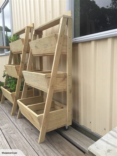 Wooden 3 Tier Planter Box With Wheels Trade Me Garden Boxes Diy