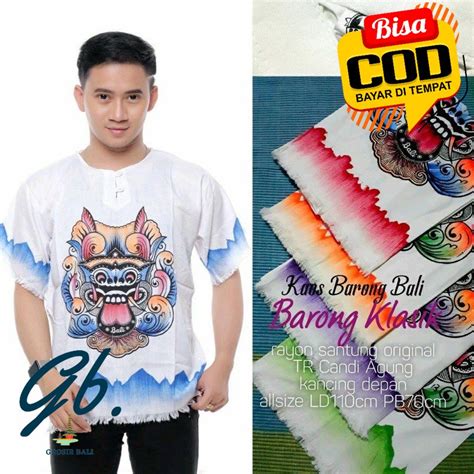 Jual Kaos Barong Lukis Putih Polos Bali Shopee Indonesia