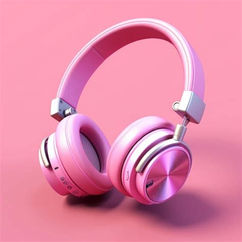 Premium Ai Image There Is A Pink Headphone With A Silver Handle On A