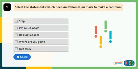 Year 2 Exclamation Sentences Activity Classroom Secrets Kids