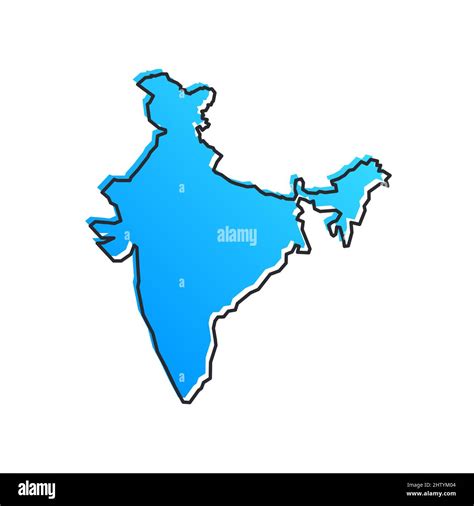 India Blue Stylised Vector Map Stock Vector Image & Art - Alamy